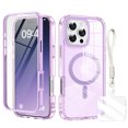 thumbnail image 1 of Clear Case for iPhone 14 Pro Max with Hand Strap, Compatible with Mag-Safe iPhone 14 Pro Max Cover, Shockproof Anti-Yellow TPU Bumper Protective Phone Case for Apple iPhone 14 Pro Max,Lightpurple, 1 of 8