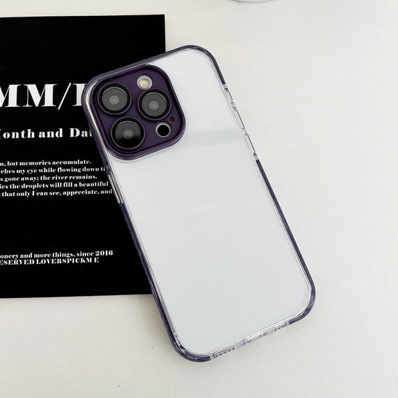 Clear Case for iPhone 14 Pro, Rugged Hybrid Transparent Non-Yellowing Phone Cover, Full Body Camera Protection Shockproof Scratch Resistant Lightweight Slim Case for iPhone 14 Pro, Darkpurple