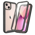 thumbnail image 1 of Clear Case for iPhone 15, Dual-Layers Transparent Hybrid Rugged PC + Silicone Shockproof Case with Screen Protector Military Grade Lens Protection Cover, Black, 1 of 4