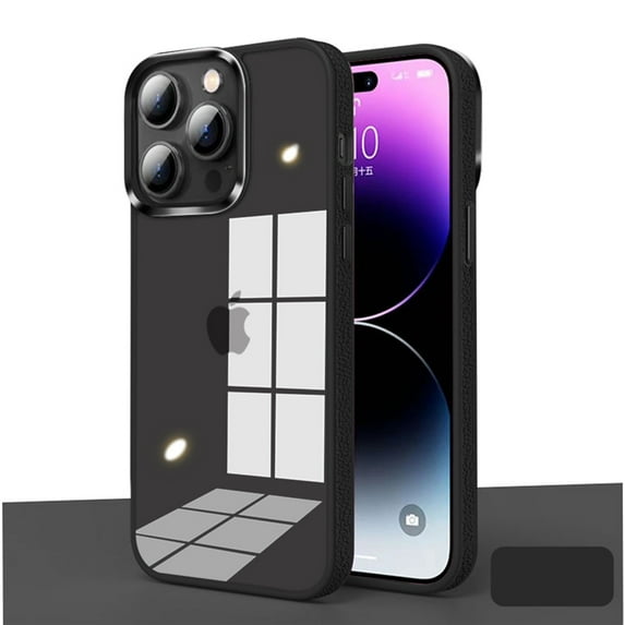 Clear Case for iPhone 15 Pro,Decase Soft TPU & Hard PC & PU Leather Luxury Anti-Scratch Phone Cover Anti-Yellow Shockproof Stylish Transparent Case,for Apple iPhone 15 Pro - brown