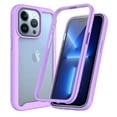 thumbnail image 1 of Clear Case for iPhone 15 Pro, Dual-Layers Transparent Hybrid Rugged PC + Silicone Shockproof Case with Screen Protector Military Grade Lens Protection Cover, Purple, 1 of 3
