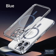 Clear Case for iPhone 15 Pro with Magnetic Ring, Compatible with Mag-Safe, Lens Protector Design Precision Fit Anti-Yellowing with Enhanced Drop Protection Cover for iPhone 15 Pro, Blue