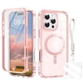 thumbnail image 1 of Clear Case for iPhone 15 Pro Max with Hand Strap, Compatible with Mag-Safe iPhone 15 Pro Max Cover, Shockproof Anti-Yellow TPU Bumper Protective Phone Case for Apple iPhone 15 Pro Max,Pink, 1 of 8