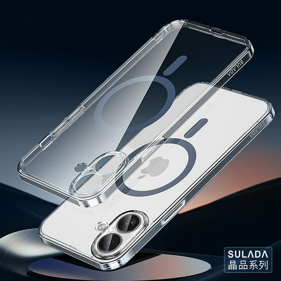 Clear Case for iPhone 16 with Magnetic Ring, Compatible with Mag-Safe, Lens Protector Design Precision Fit Anti-Yellowing with Enhanced Drop Protection Cover for iPhone 16, Blue