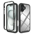 thumbnail image 1 of Clear Case for iPhone 16 Plus, Hybrid Silicone Durable 3-Layer [Not Yellowing][Military Grade Drop Protection] Shockproof/DropProof Protective Cover for iPhone 16 Plus,Black, 1 of 6
