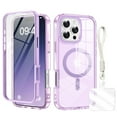 thumbnail image 1 of Clear Case for iPhone 16 Pro Max with Hand Strap, Compatible with Mag-Safe iPhone 16 Pro Max Cover, Shockproof Anti-Yellow TPU Bumper Protective Phone Case for Apple iPhone 16 Pro Max,Lightpurple, 1 of 8