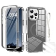thumbnail image 1 of Clear Case for iPhone 16 Pro Max with Hand Strap, Compatible with Mag-Safe iPhone 16 Pro Max Cover, Shockproof Anti-Yellow TPU Bumper Protective Phone Case for Apple iPhone 16 Pro Max,Grey, 1 of 8