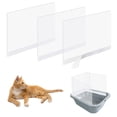 thumbnail image 1 of Clear Cat Litter Box Splash Guard, 3 Pcs Reusable High Sided Pee Shields for Open Top Litter Pan, -Splashing Cat Toilet Training Kit for Straight or Curved Sides, 15 x 11.5 Inch, 1 of 4