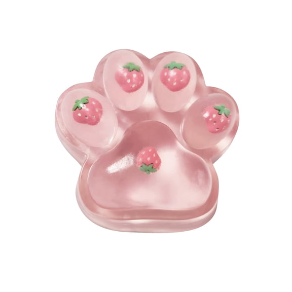 Clear Cat Paw Squishy Sticky Soft Squishies, Portable Stress Relief Squeeze Toys Ideal for Party Favors and Holiday Gifts (Pink)