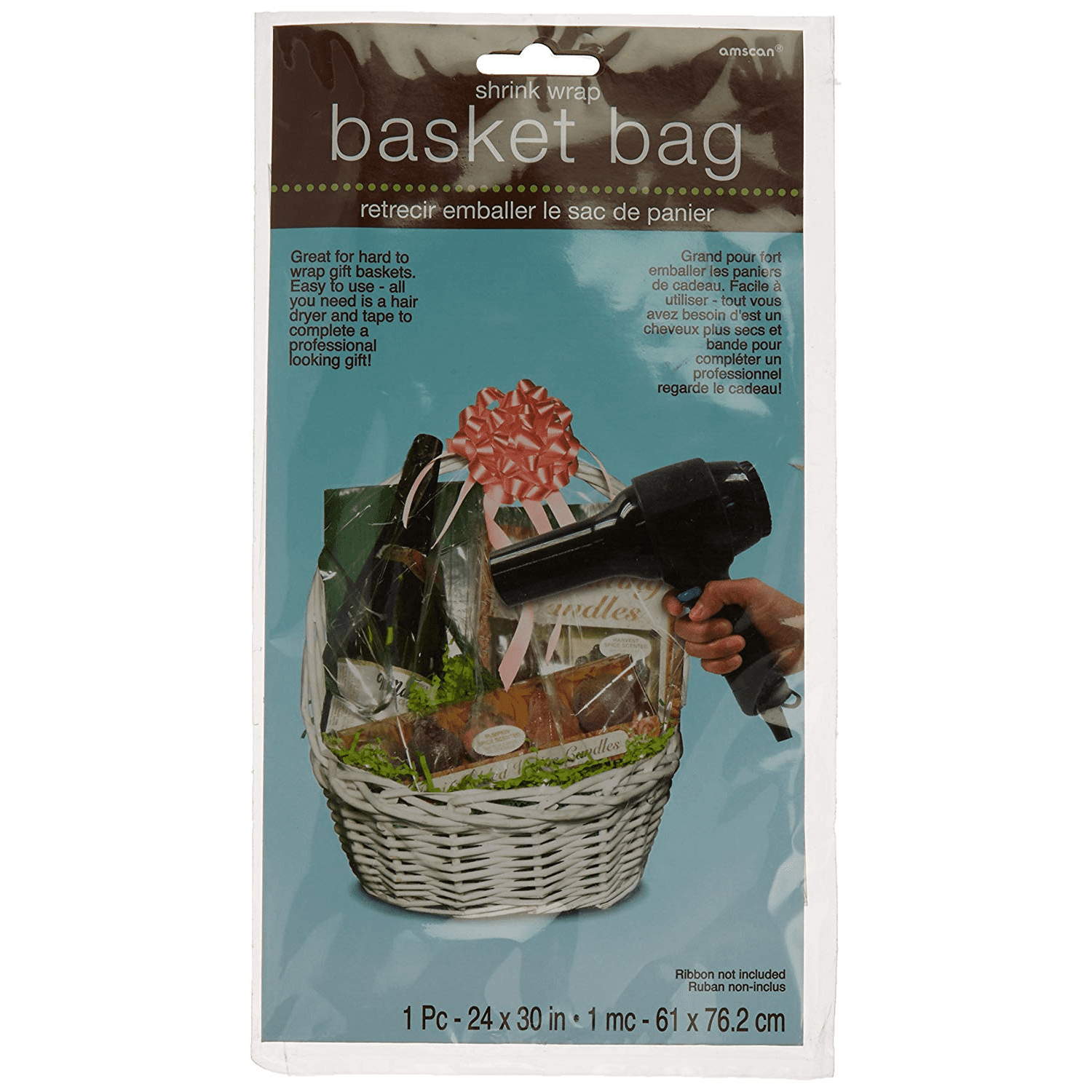 Clear Cello Shrink Wrap Basket Bag