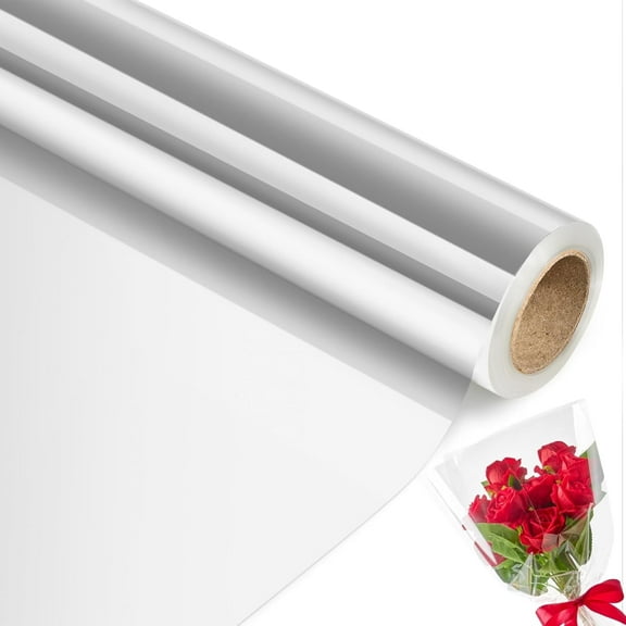 Clear Cellophane Wrap Roll | 100'Ft. Long X 34" In. Extra Wide | 2.5 Mil Thick Crystal Clear | Bouquet, Baskets, Gifts, Crafts, Treats, Wrapping | Food Grade (34" Fold into 17")