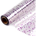 thumbnail image 1 of Clear Cellophane Wrap Roll with Violet Polka Dots | 34" x 100’ | 3 Mil Transparent Cellophane Roll,Cellophane Wrap for Lavender theme Baskets, Gifts, Treats,Crafts, Thanksgiving Day ,Halloween Wrappi, 1 of 14