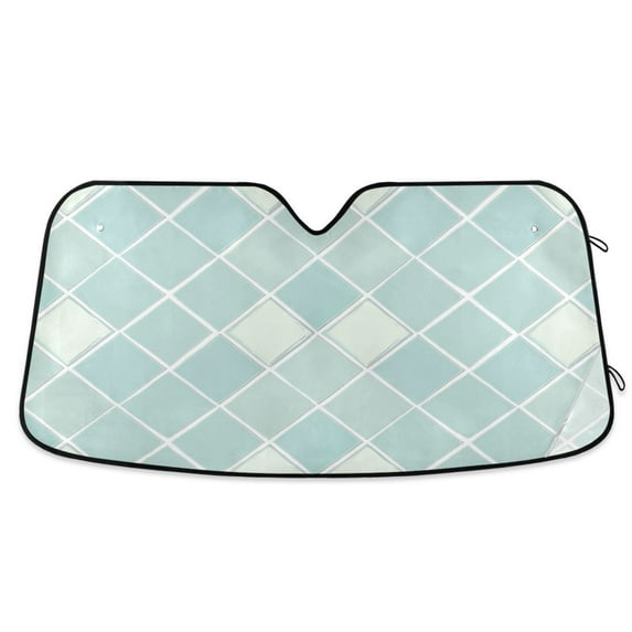 Clear Cerulean Block Car Windshield Sun Shade Foldable Car Front Window Visor Heat and UV Protection 55x27.6