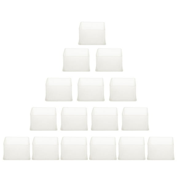 Clear Chair Leg Cap End Tip Feet Furniture Floor Protector 16pcs 2"x2" (50x50mm)