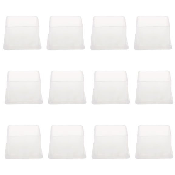 Clear Chair Leg Cap Feet Furniture Floor Protector 12pcs 1.38"x1.38" (35x35mm)