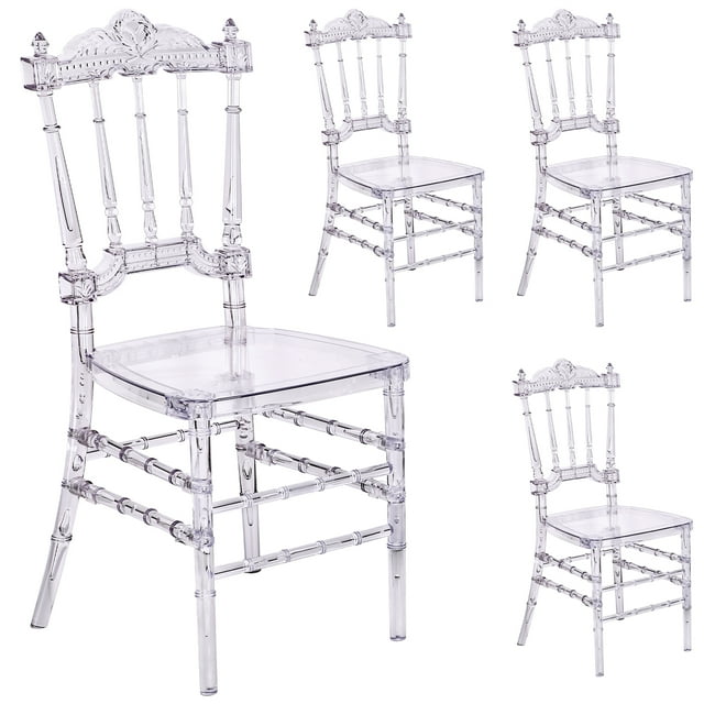"Walmart Clear Modern Dining Chair Set of 4, Transparent Ghost Chair