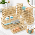 Clear Champagne 25-Drawer Plastic Storage Organizer Set for Makeup and ...