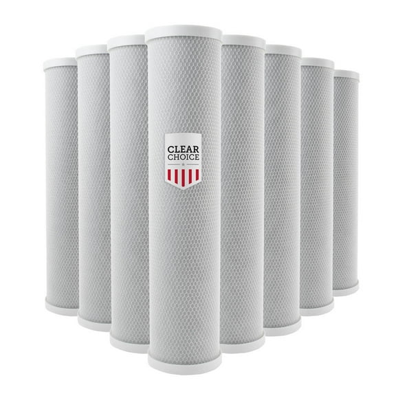 Clear Choice Sediment Filter Cartridge 5 Micron 20in X 4.25in 10k Gal. Replacement for Most Brands, 8-Pk