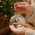 thumbnail image 1 of Clear Christmas Diorama Bauble Ornament 2D Winter Scene Festive Christmas Tree Hanging Decor for Mantel Window Holiday Gift Idea, 3.15In #, 1 of 7