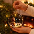 thumbnail image 1 of Clear Christmas Diorama Bauble Ornament 2D Winter Scene Festive Christmas Tree Hanging Decor for Mantel Window Holiday Gift Idea, 3.15In #, 1 of 7