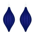 thumbnail image 1 of Christmas Tree Ornaments, 2 Pcs Flocked Teardrop Hanging Decoration Plastic Ornaments for Holiday Tree Decor Home Party Decoration, 1 of 3