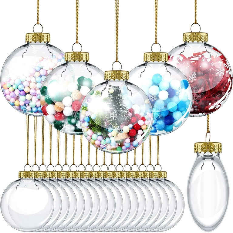 Clear Christmas Plastic Ornament Ball Transparent Fillable Sphere