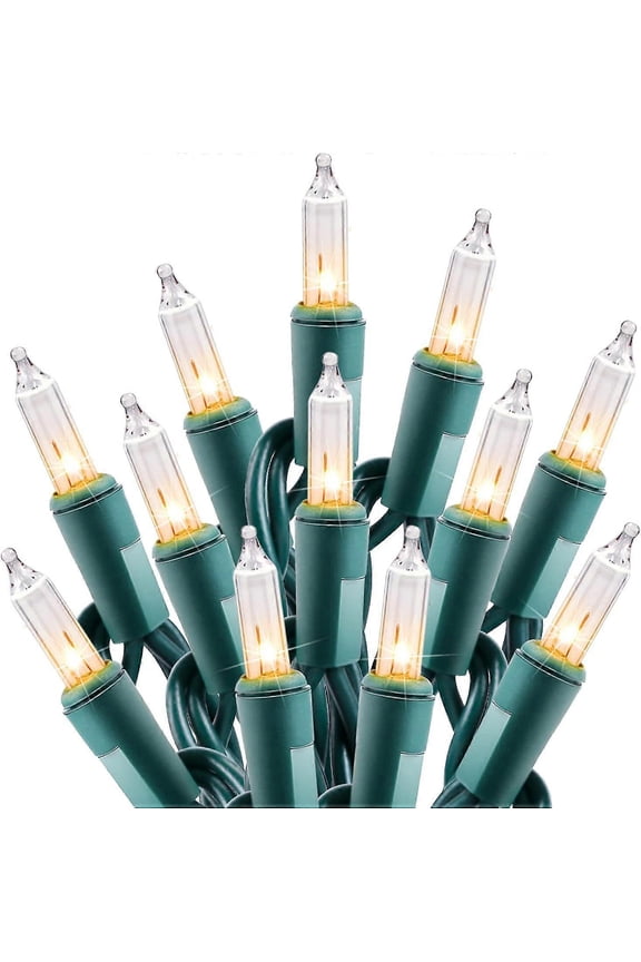 Clear Christmas String Lights 100 Count 25 Feet Incandescent Bulb Mini Lights for Indoor Xmas Tree Garland Birthday Wedding Party Festival Decoration,