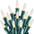 thumbnail image 1 of Clr Christmas String Lights 100 Count 25 Feet Incandescent Bulb Mini for Indoor Xmas Tree Garland Birthday Wedding Party Festival Decoration, Green Wire, 1 of 5