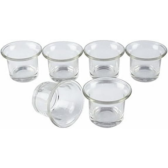 Clear Chunky Glass Lip Votive Candle Holders Tealight Votive Cups for Wedding Proposal, Spa, Aromatherapy, Meditation, 6 Counts by Shxstore