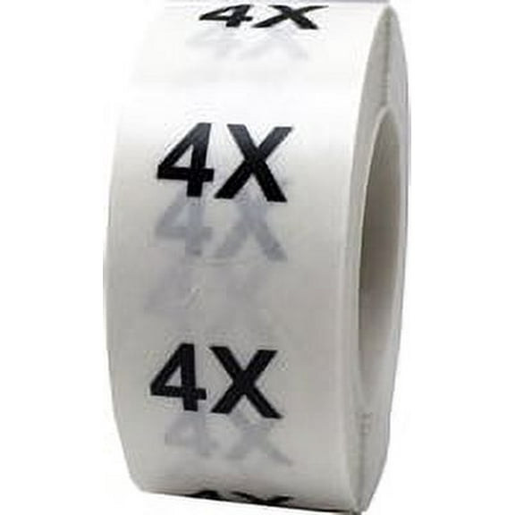 Clear Circle 4X Clothing Stickers | 0.75" Inch Round | 500 Pack