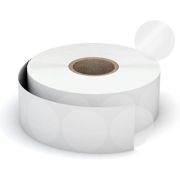 Clear Circle Stickers for Sealing 2 inch (500 Pcs), Transparent Self-Adhesive Seals for Envelope, Cosmetic Box, Gift Bag, Mail, PVC Material, Round Wafer Package Seals