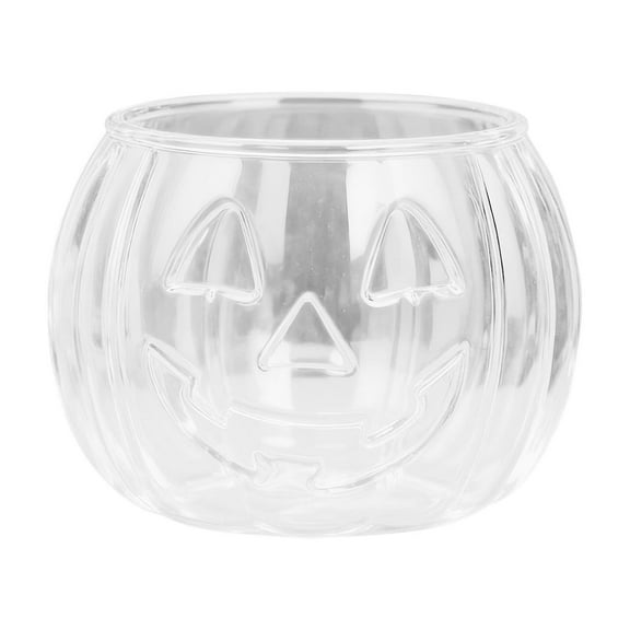Clear Classic Glass Halloween Cups with Handle 14 Oz- Heat-Resistant Cute Pumpkin Coffee Mugs for Home, Office, Party Drinking Cups Microwave Safe (1Pcs)
