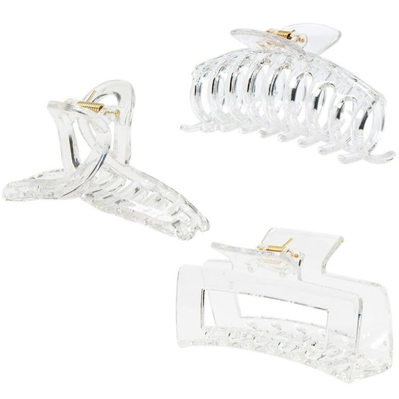 Clear Claw Clips for Thick/Fine/Thin Hair, Strong Holding Large Jaw Polycarbonate Clips for Women
