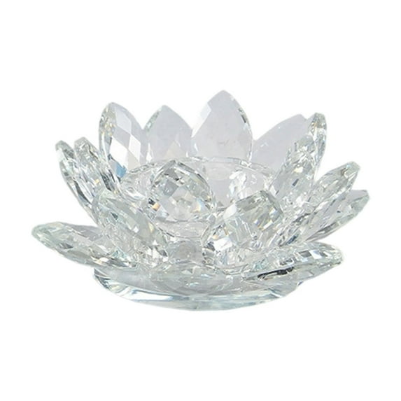 Clear Clear Crystal Lotus Tealight Candle Holder Glass Decor For Christmas Home Party Atmosphere
