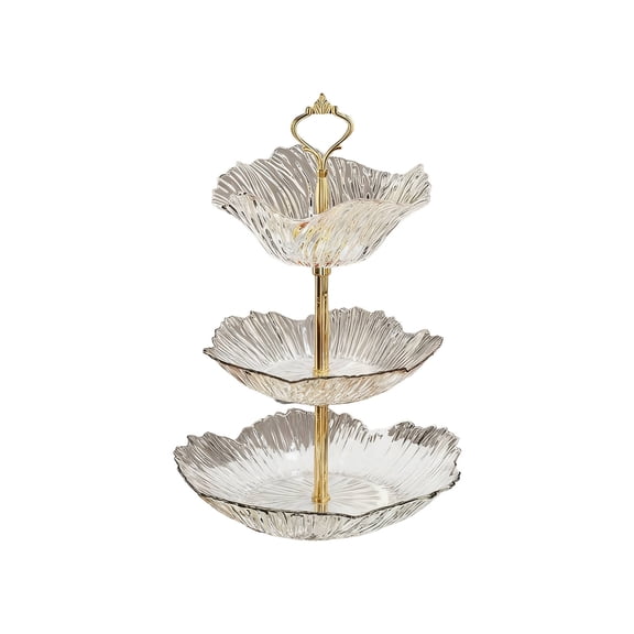 Clear Clear Multi-Layer Serving Tray – 3-Tier Display Stand For Candy, Fruit, Desserts, Party, Wedding, Tea Time, Sturdy & Elegant, Easy To Assemble, Space Saving