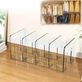 thumbnail image 1 of Clear Closet Bag Storage Divider Rack,1 Clear Closet Bag Storage Dividers Rack Detachable Cupboard Shelf Acrylic Dividers for Shelves Practical Book Dividers Suitable for Closet Bathroom Organizer, 1 of 7