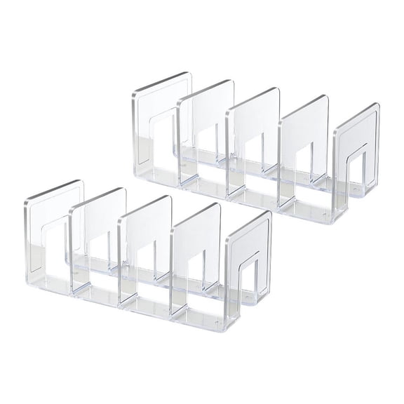 Clear Closet Bag Storage Dividers Rack, Adjustable Acrylic Shelf Organizer for Purses, Towels & Books, Snap-Fit Detachable Cupboard Dividers for Bathroom, Bedroom & Pantry Clutter , Storage Rack*2