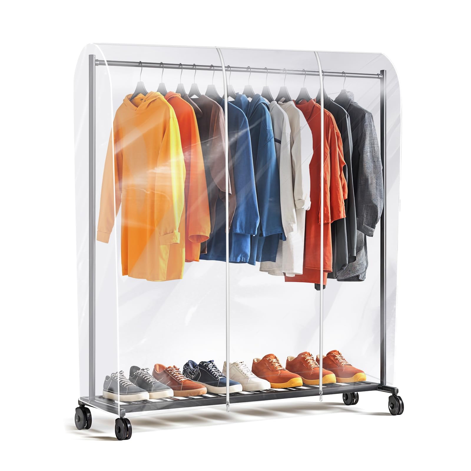 Clear Clothes Rack Cover 6Ft Garment Rack Cover Transparent Clothing ...