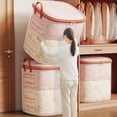 thumbnail image 1 of Clear Clothes Storage Bins, Large Capacity, Foldable, Double Zipper, Reinforced Handles for Quilts, Blankets, 1 of 8