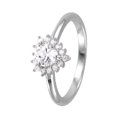 thumbnail image 1 of Clear Cluster Cubic Zirconia Heart Engagement Ring Rhodium Plated Sterling Silver Size 8, 1 of 2
