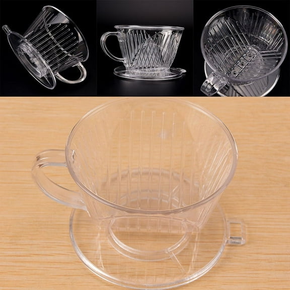 Clear Coffee Filter Cup Cone Drip Dripper Maker Brewer Holder Plastic Reusa^WL