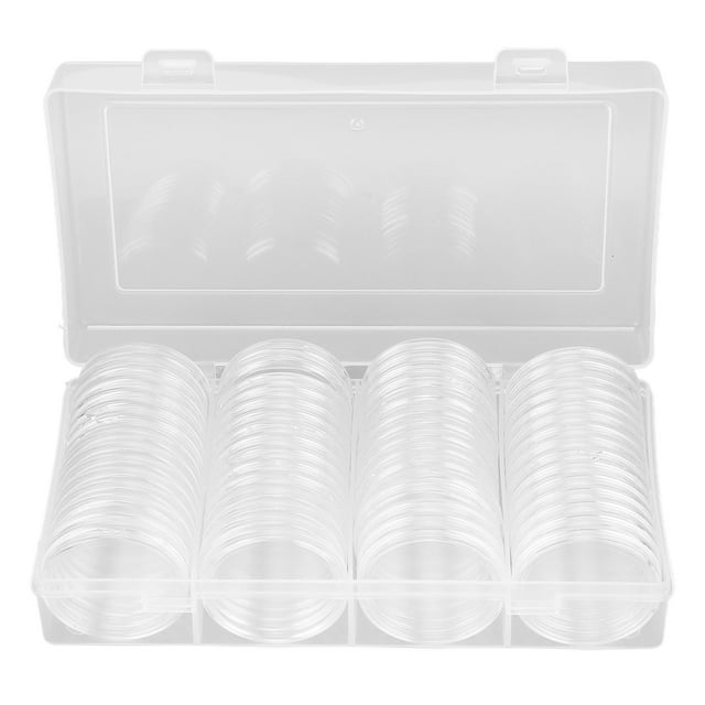 Clear Coin Storage Box 60 Pieces 41mm Coin Capsules Coin Collection