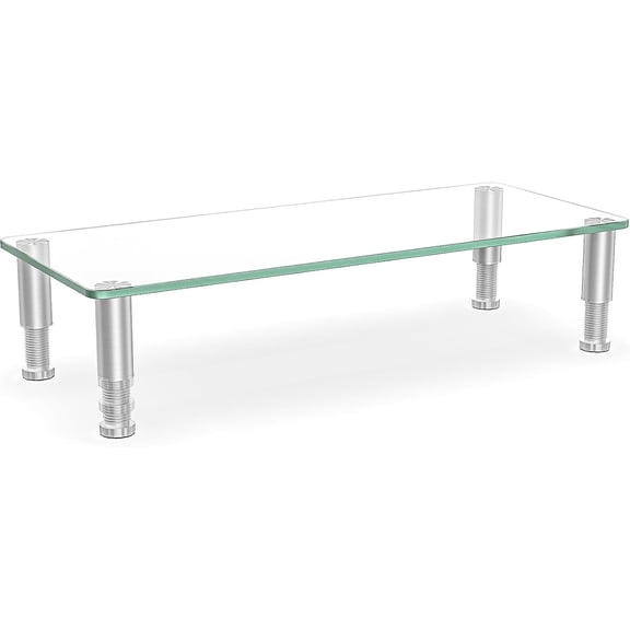 Clear Computer Monitor Riser with Height Adjustable Multi Media Desktop Stand for Flat Screen LCD LED TV, Laptop/Notebook/Xbox One,HD01T-001