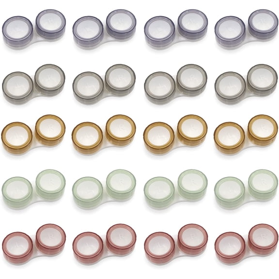 Clear Contact Lens Case, Leak-Proof Bulk Cases, Compact Holder with L/R Mark