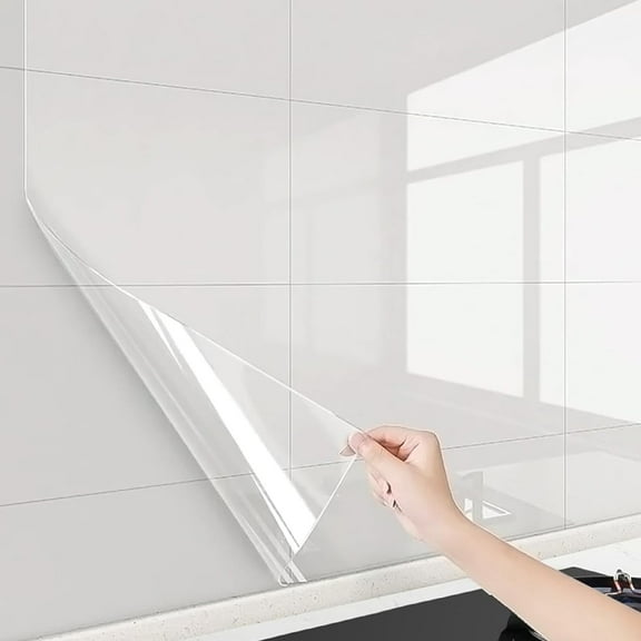 Clear Wall Protector Contact Paper,23.6*78.7"Self Adhesive Oil-Proof Sticker,Oil Proof Protective Film Kitchen Backsplash Wallpaper Wall Protector,Removable Shelf Drawer Liner for Kitchen Cabinets