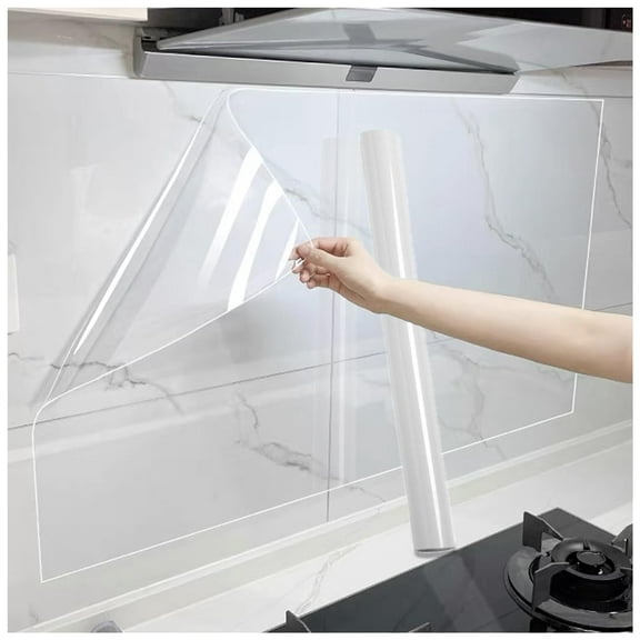 Clear Contact Paper, 60X300cm Oil Proof Wall Stickers,Self Adhesive Kitchen Backsplash Protector