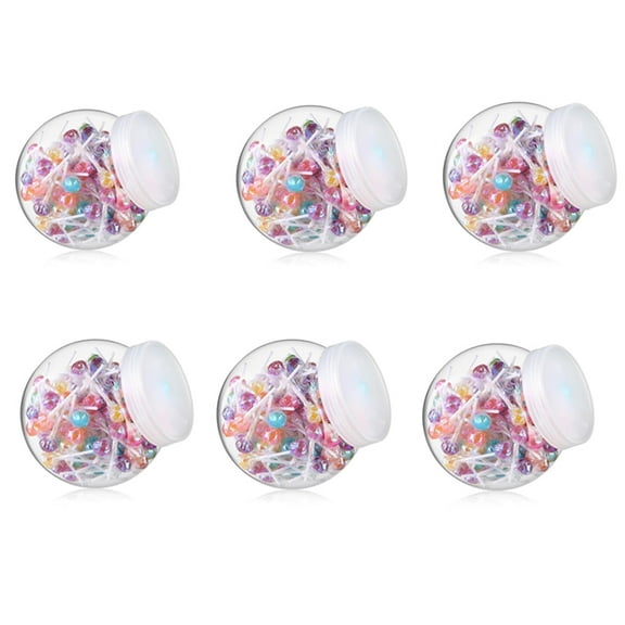 Clear Cookie Jars 6 Pcs,Candy Dish for Office Desk,Candy Jar for Candy Buffet,Cotton Ball Container Jar,Plastic Jar for Candy,Cookie,Pasta,Popcorn,Snacks (Clear)