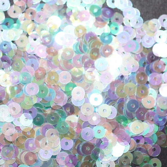 Clear Cool Hue Sequins 4mm Crystal Rainbow Iris Iridescent Made in USA