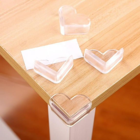 Clear Corner Guards for Baby Kids,Table Edge Covers, Love Heart Shape High Resistant Adhesive Gel, Corner Protector for Cabinet Glass Coffee Table