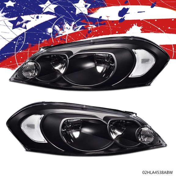 Clear Corner Headlights Fit For 06-2013 Chevy Impala/06-07 Monte Carlo USA Black